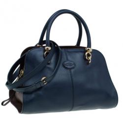 مملوكة مسبقًا Tod's Navy Leather Small Sella Bowler Bag