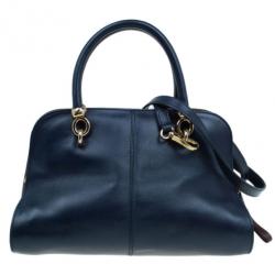 مملوكة مسبقًا Tod's Navy Leather Small Sella Bowler Bag