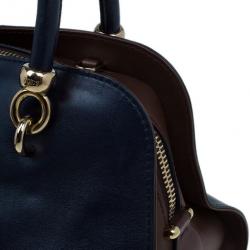 مملوكة مسبقًا Tod's Navy Leather Small Sella Bowler Bag