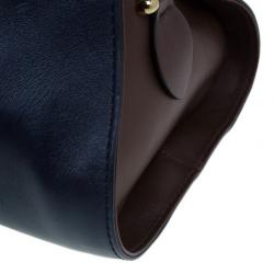 مملوكة مسبقًا Tod's Navy Leather Small Sella Bowler Bag