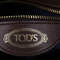 مملوكة مسبقًا Tod's Navy Leather Small Sella Bowler Bag