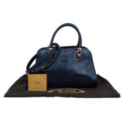 مملوكة مسبقًا Tod's Navy Leather Small Sella Bowler Bag