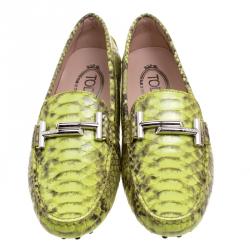 Pre Owned حذاء لوفرز تودز دوبل T جلد ثعبان ثنائي اللون مقاس 39