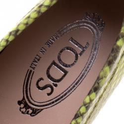 Pre Owned حذاء لوفرز تودز دوبل T جلد ثعبان ثنائي اللون مقاس 39