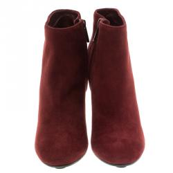 مملوكة مسبقًا حذاء بوت للكاحل تودز سويدي أحمر عنابي مقاس 37