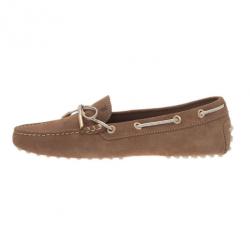مملوكة مسبقًا Tod's Brown Suede Bow Loafers Size 39.5