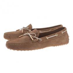 مملوكة مسبقًا Tod's Brown Suede Bow Loafers Size 39.5