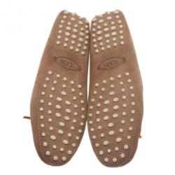 مملوكة مسبقًا Tod's Brown Suede Bow Loafers Size 39.5