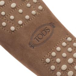 مملوكة مسبقًا Tod's Brown Suede Bow Loafers Size 39.5