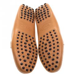 مملوكة مسبقًا Tod's Two Tone Embossed Python Leather Horsebit Loafers Size 36.5