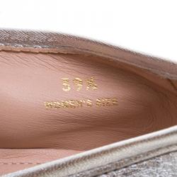 Pre Owned Tod's Metallic Silver Leather Studded Ballet Flats Size 39.5