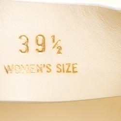 Pre Owned ص ندل تودز فتحة كعب سيور متعاكسة جلد كريمي مقاس 39.5
