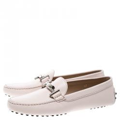 Pre Owned حذاء لوفرز تودز جلد وردي فاتح إبزيم دوبل T مقاس 42