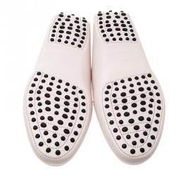 Pre Owned حذاء لوفرز تودز جلد وردي فاتح إبزيم دوبل T مقاس 42