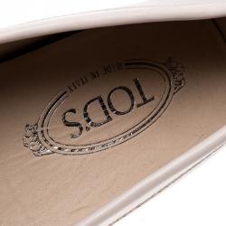 Pre Owned حذاء لوفرز تودز جلد وردي فاتح إبزيم دوبل T مقاس 42