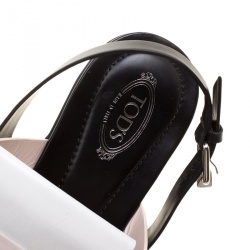 Pre Owned Tod's Tricolor Leather Fringe Detail Flat Sandals Size 39