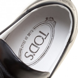 Pre Owned Tod's Black Leather Sportivo Ganci Lace Up Sneakers Size 40
