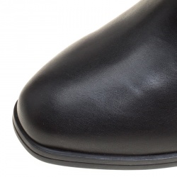 مملوكة مسبقًا حذاء بوت تودز طويل إبزيم كعب عريض جلد أسود مقاس 39.5