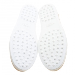 Pre Owned Tod's Metallic Silver Leather Pantofola Espadrille Slip On Sneakers Size 39.5