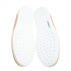 Pre Owned Tod's Beige Leather Francesina Espadrille Slip On Sneakers Size 40