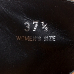 Pre Owned Tod's Brown Leather Gipsy Cross Stitch Detail Block Heel Ankle Boots Size 37.5