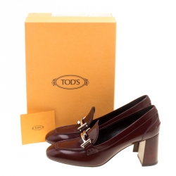 مملوكة مسبقًا حذاء لوفرز تودز T مزدوج جلد أسود مقاس 38