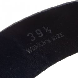 Pre Owned Tod's Navy Blue Patent Leather Slingback Platform Sandals Size 39.5