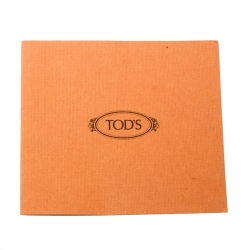 Pre Owned صندل تودز نعل سميك فتحة كعب جلد لامع أسود مقاس 36.5