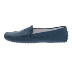 مملوكة مسبقًا Tod's Blue Leather Penny Loafers Size 40