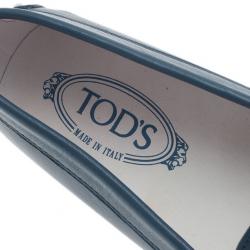 مملوكة مسبقًا Tod's Blue Leather Penny Loafers Size 40