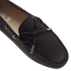 Pre Owned حذاء لوفر تودز فيونكة جلد بني مقاس 40.5