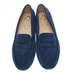 مملوكة مسبقًا Tod's Blue Suede Penny Loafers Size 40