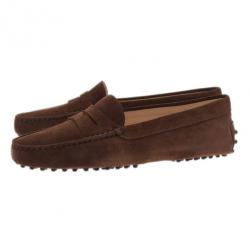 مملوكة مسبقًا حذاء لوفر تودز بيني جلد مدبوغ بني مقاس 38.5