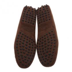 مملوكة مسبقًا حذاء لوفر تودز بيني جلد مدبوغ بني مقاس 38.5