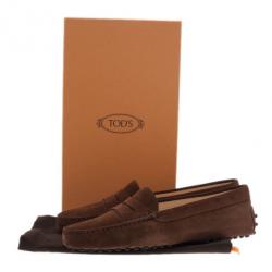 مملوكة مسبقًا حذاء لوفر تودز بيني جلد مدبوغ بني مقاس 38.5