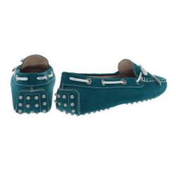 Pre Owned حذاء تود جلد سويدي تركواز لوفرز بفيونكة مقاس 38