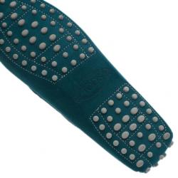 Pre Owned حذاء تود جلد سويدي تركواز لوفرز بفيونكة مقاس 38