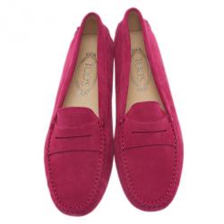 Pre Owned حذاء لوفر تودز بيني جلد مدبوغ وردي مقاس 40