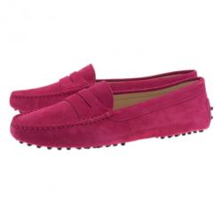 Pre Owned حذاء لوفر تودز بيني جلد مدبوغ وردي مقاس 40