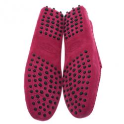 Pre Owned حذاء لوفر تودز بيني جلد مدبوغ وردي مقاس 40