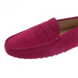 Pre Owned حذاء لوفر تودز بيني جلد مدبوغ وردي مقاس 40