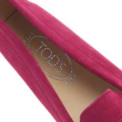 Pre Owned حذاء لوفر تودز بيني جلد مدبوغ وردي مقاس 40