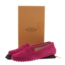 Pre Owned حذاء لوفر تودز بيني جلد مدبوغ وردي مقاس 40