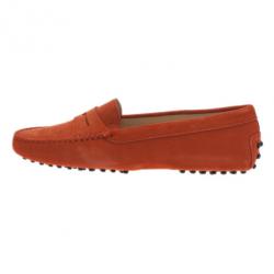 Pre Owned Tod's Orange Suede Penny Loafers Size 39
