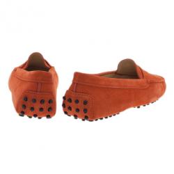 Pre Owned Tod's Orange Suede Penny Loafers Size 39