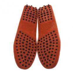 Pre Owned Tod's Orange Suede Penny Loafers Size 39