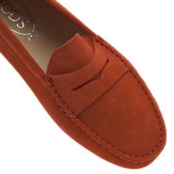 Pre Owned Tod's Orange Suede Penny Loafers Size 39