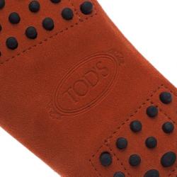 Pre Owned Tod's Orange Suede Penny Loafers Size 39