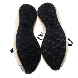 Pre Owned Tod's White Leather Mesh Lined Espadrille Wedge Sneakers Size 39.5 