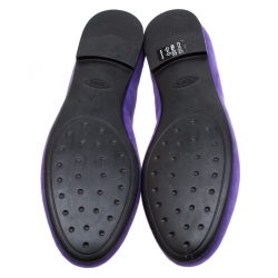 Pre Owned Tod's Purple Suede Smoking Slippers Size 37.5